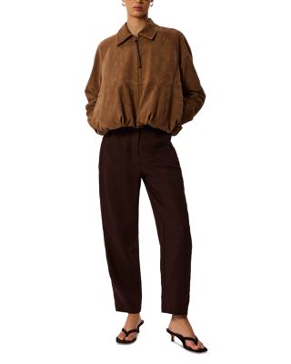 Linen Barrel Leg Trousers