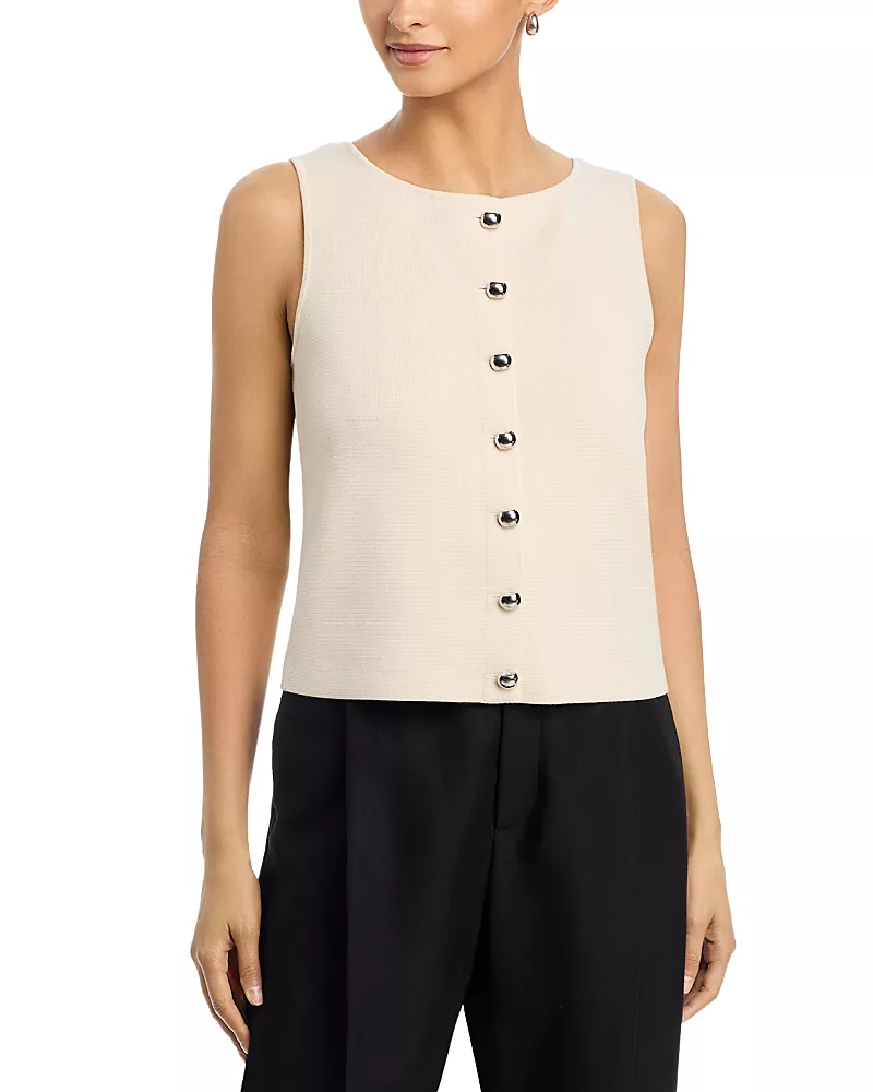 Lafayette 148 New York Button Front Sweater Vest