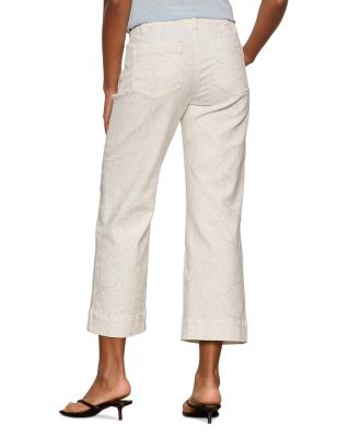 The Marine High Rise Wide Crop Jeans in Chalk