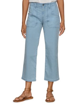 Retreat High Rise Wide Leg Crop Jeans in Skyline