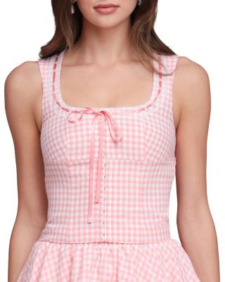 Corset Top & Handkerchief Hem Mini Skirt