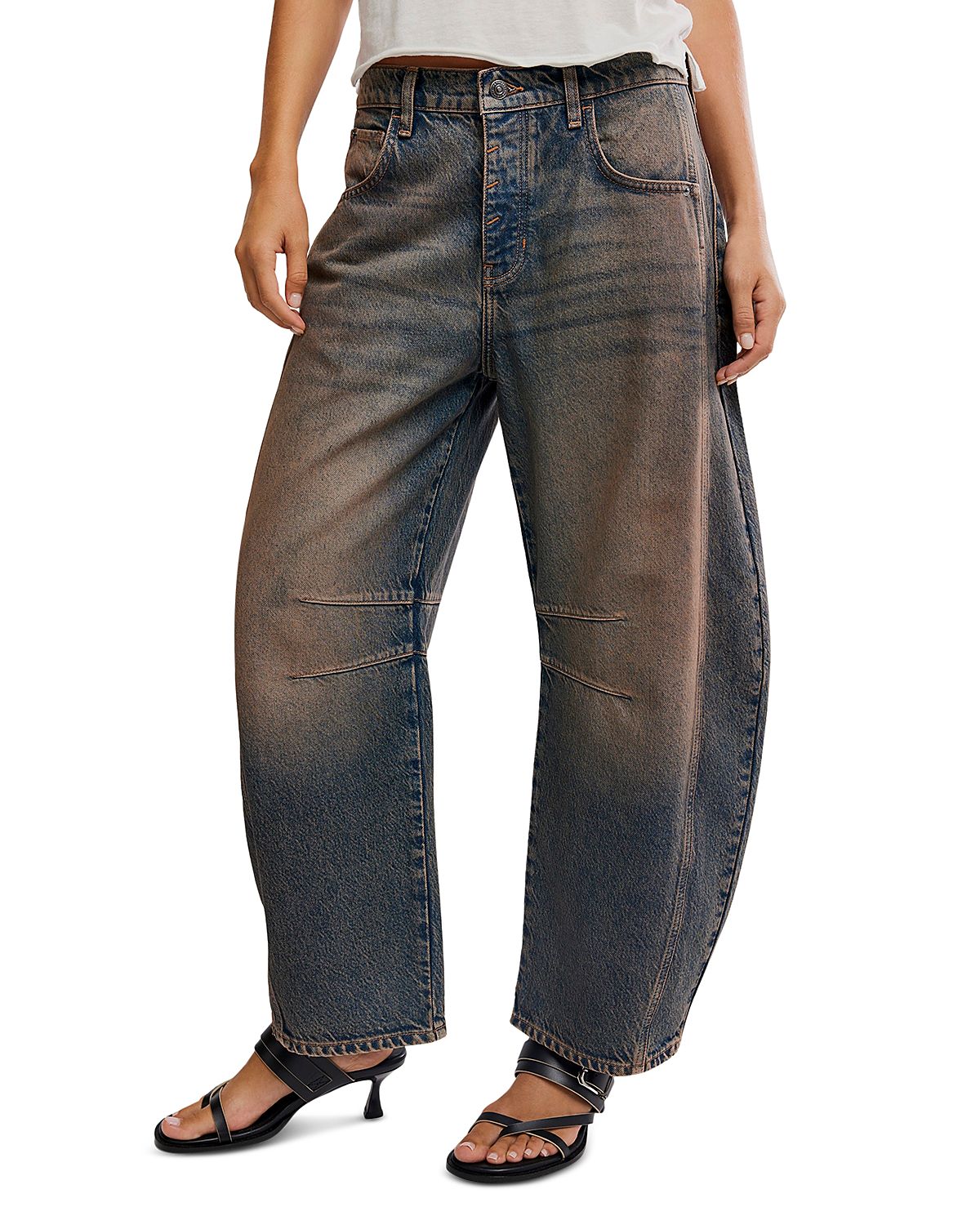 Free People We The Free Good Luck Mid Rise Barrel Jeans