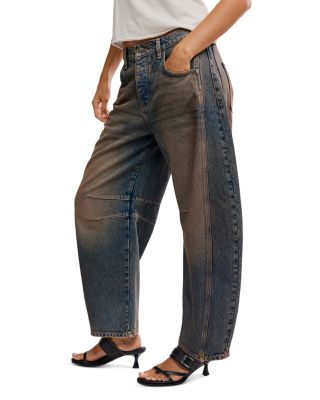 We The Free Good Luck Mid Rise Barrel Jeans in Lost