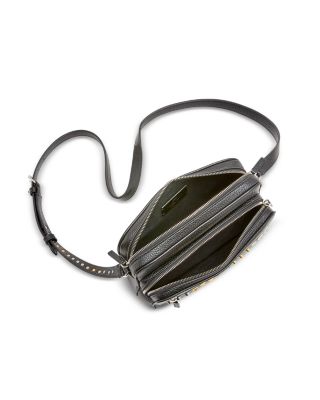 Embellished Leather Camera Crossbody Bag