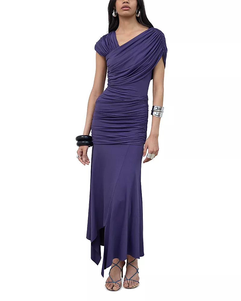 De la Vali Hela Asymmetric Midi Dress