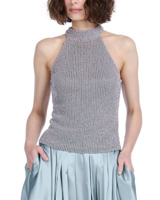 Emily Shalant Pearl Sleeveless Mock Neck Top