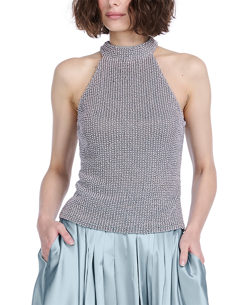 Emily Shalant Pearl Sleeveless Mock Neck Top
