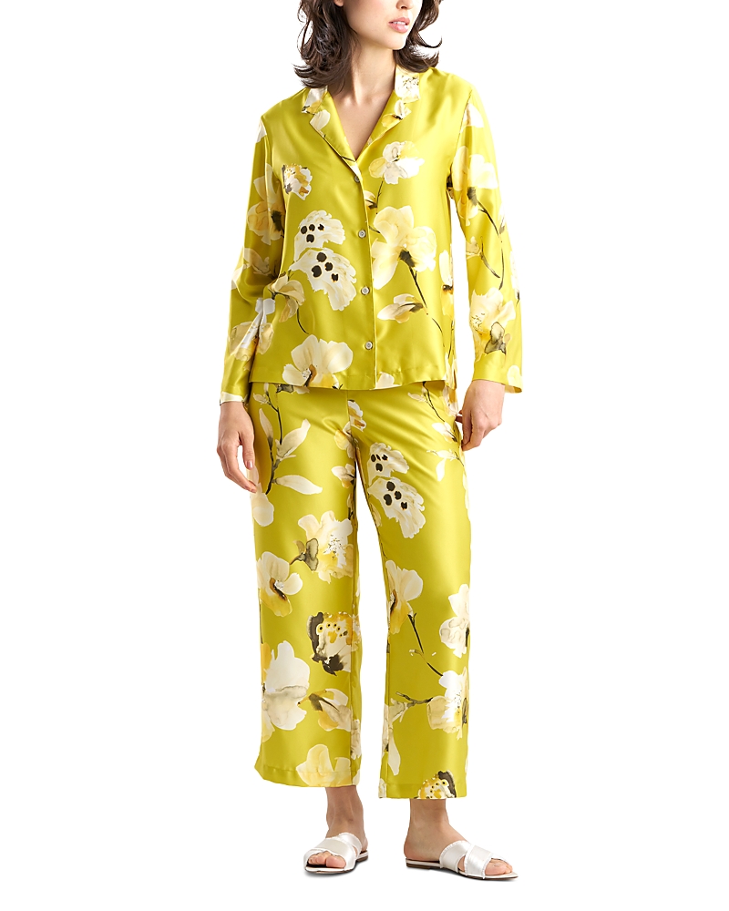 Natori Aurelia Printed Charmeuse Notch Pajama Set