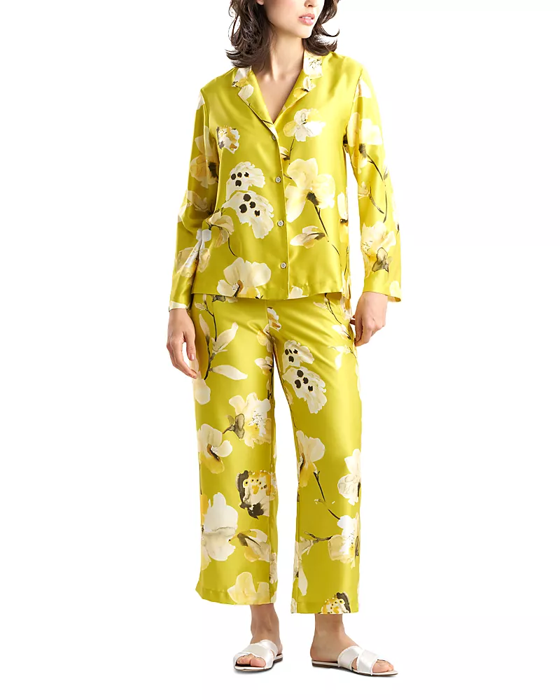 Natori Aurelia Printed Charmeuse Notch Pajama Set
