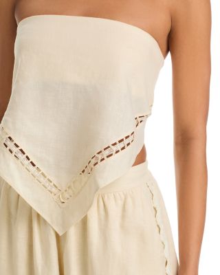 Lahni Linen Lace Trim Top