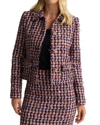 Houndstooth Tweed Boxy Jacket