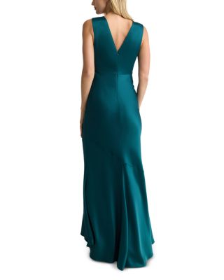 Liquid Satin Deep V Gown