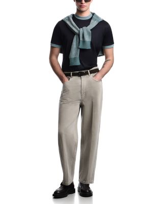 Contrast Hem Cotton Blend T-Shirt