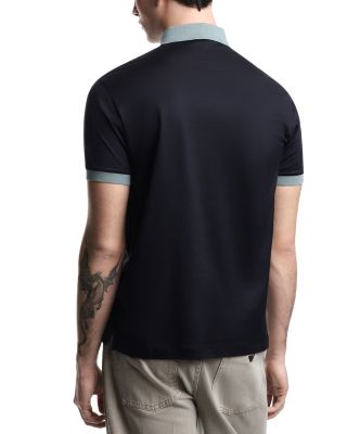 Contrast Hem Cotton Blend Polo Shirt