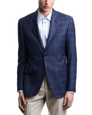 G Line Regular Fit Single Breasted Notch Lapel Jacket in Super 130s Wool