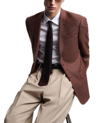 G Line Regular Fit Single Breasted Notch Lapel Jacket in Super 130s Wool