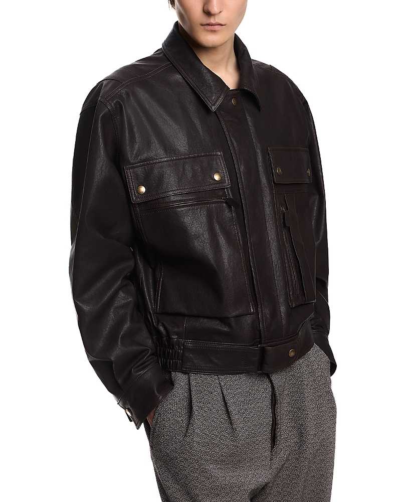 Emporio Armani Blouson Vintage Effect Leather Jacket