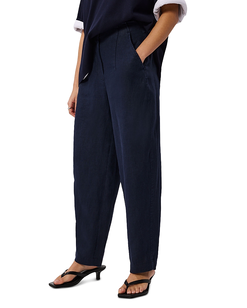 Whistles Petites Linen Barrel Leg Trousers