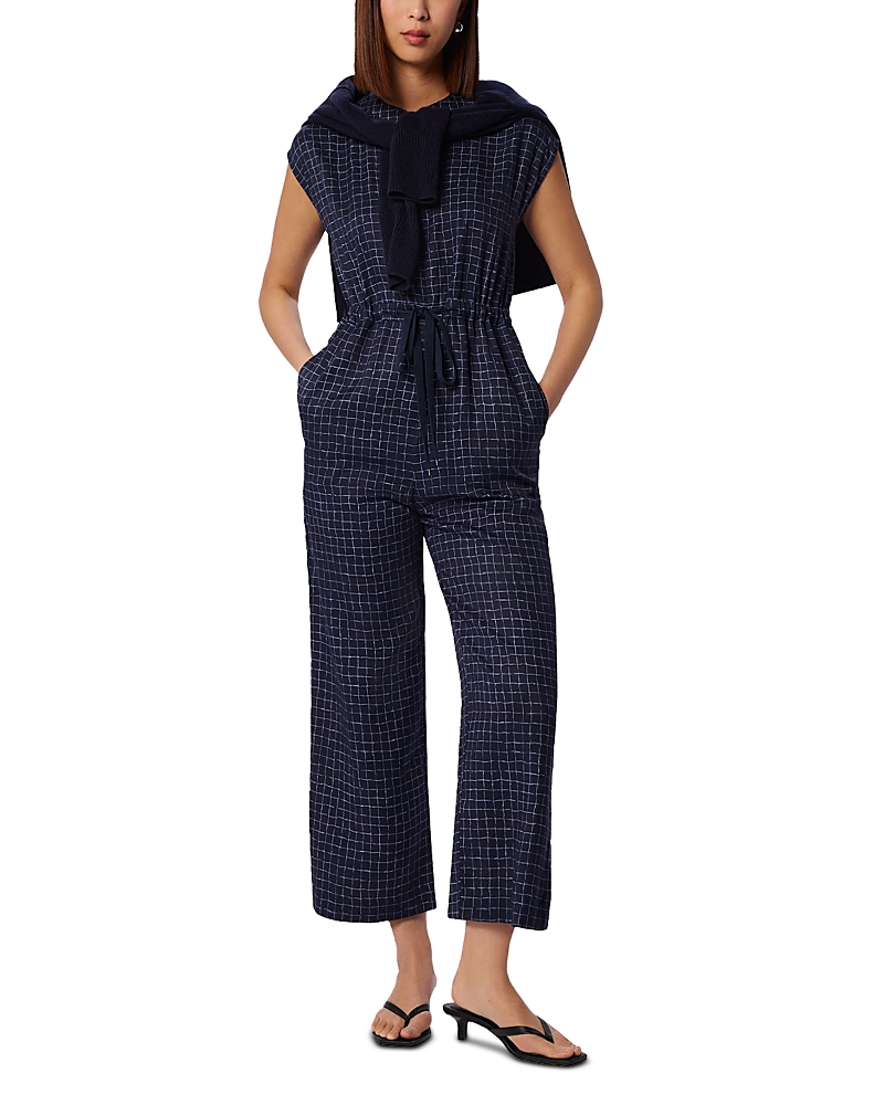 Whistles Grid Print Sleeveless Jumpsuit