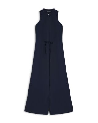 Poplin Button Front Sleeveless Dress