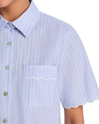 Scallop Short Sleeve Crop Pajama Set - Exclusive