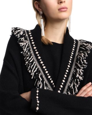 Fringe Hem Tie Belt Cardigan