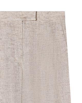 Mixed Linen Chambray Straight Pants