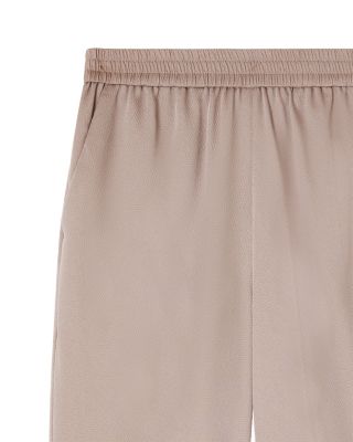 Crepe Twill Elasticized Waist Straight Pants