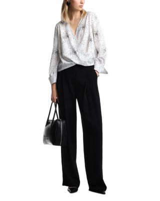 Faux Wrap Long Sleeve Top