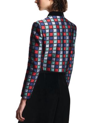 Multicolor Check Jacquard Jacket