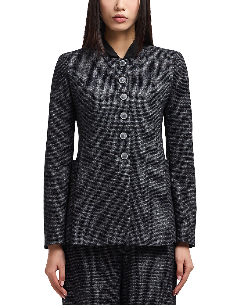 Emporio Armani Micro Houndstooth Back Pleat Blazer