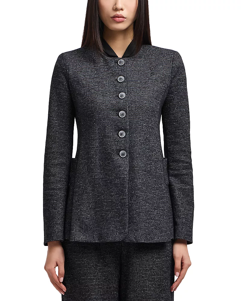 Emporio Armani Micro Houndstooth Back Pleat Blazer