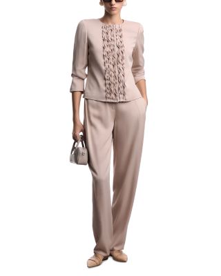 Washed Twill Straight Trousers