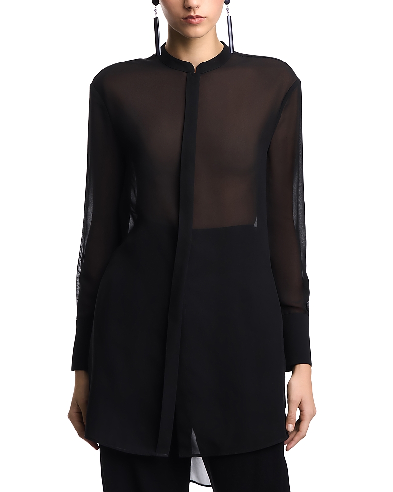 Emporio Armani Techno Georgette Long Shirt