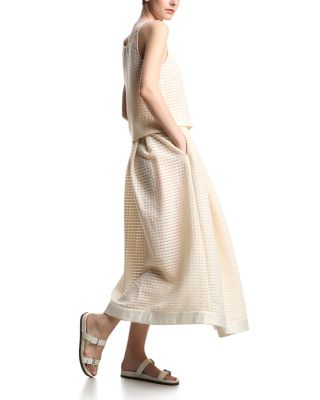 Vichy 3D Jacquard Midi Skirt