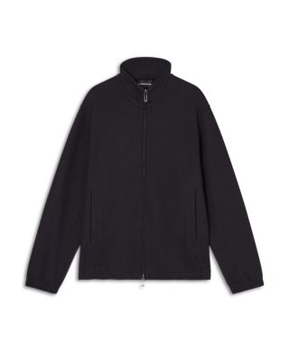 Chevron Motif Interlock Zip Up Sweatshirt