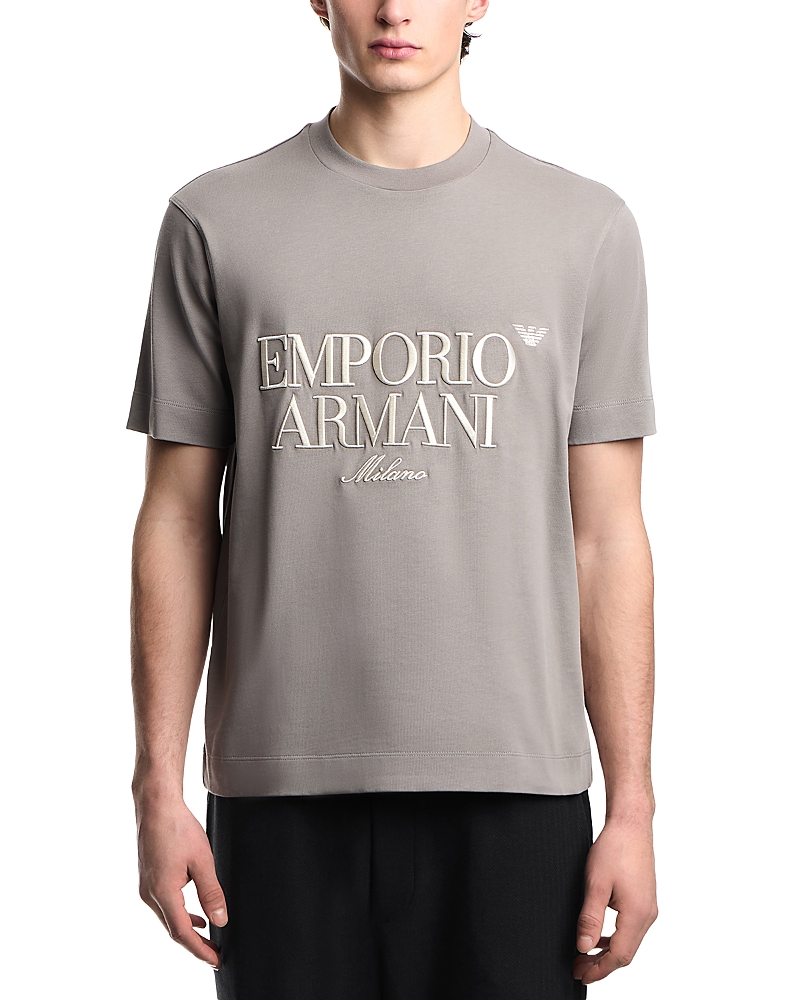 Emporio Armani Heavy Cotton Embroidered Logo T-Shirt