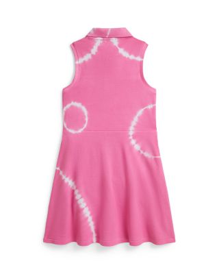 Girls' Tie Dyed Faux Wrap Mesh Polo Dress - Big Kid
