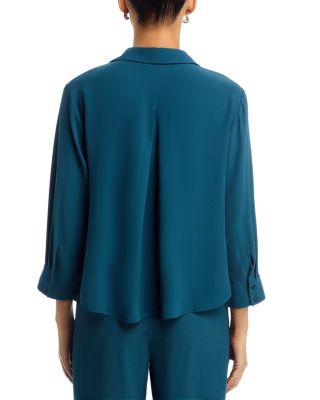 SiSilk Georgette Crepe Classic Collar Top