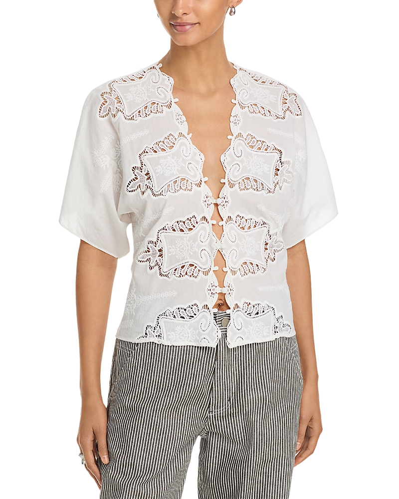 Cissa Lace Front Blouse