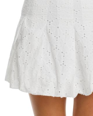 Eyelet Bubble Miniskirt - Exclusive