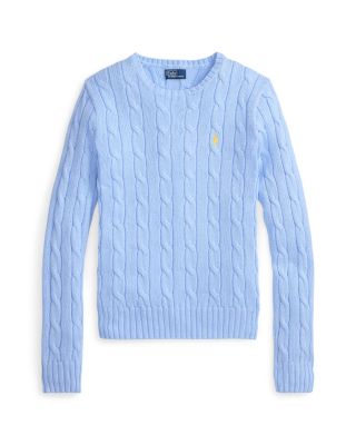 Cable Knit Cotton Crewneck Sweater