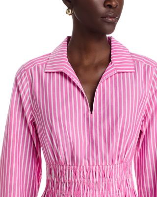 Sunlit Stripe Long Sleeve Shirt Dress