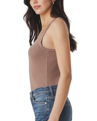 Fine Rib Scoop Neck Tank