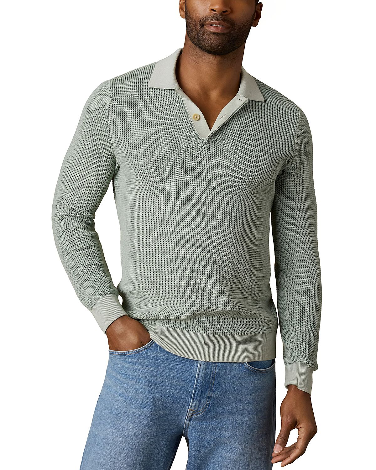 Faherty Long Sleeve Sunwashed Sweater Polo