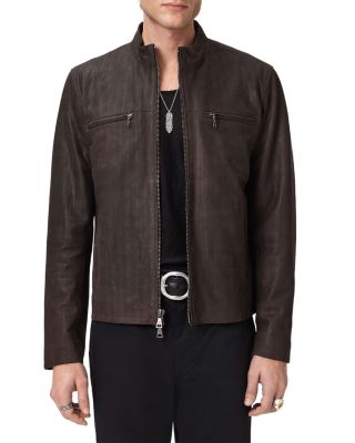 Damien Plated Leather Cafe Racer Jacket