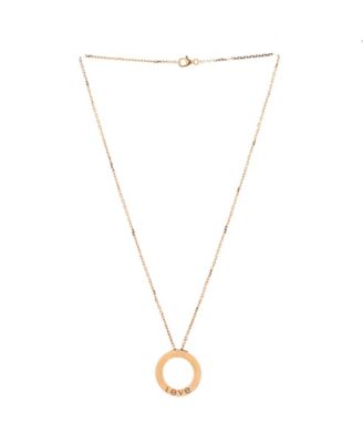  3 Diamonds Love Pendant Necklace 18K Rose Gold and Diamonds, 16.5"
