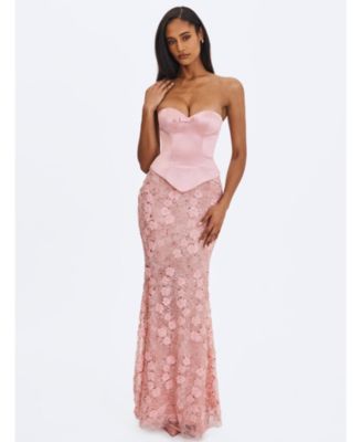  Uliya Strapless Mermaid Peplum Maxi Dress