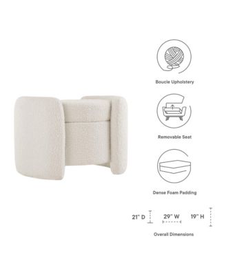 Nebula Boucle Upholstered Ottoman