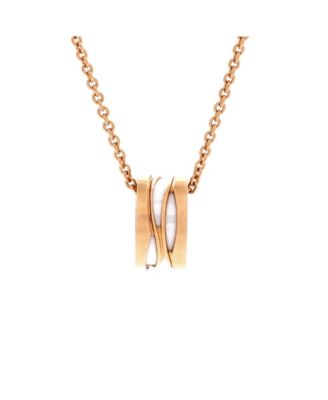  B.Zero1 Design Legend Zaha Hadid Pendant Necklace 18K Rose Gold with Ceramic, 18"